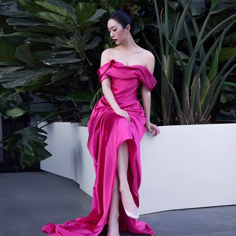 Fuchsia pink evening dress online