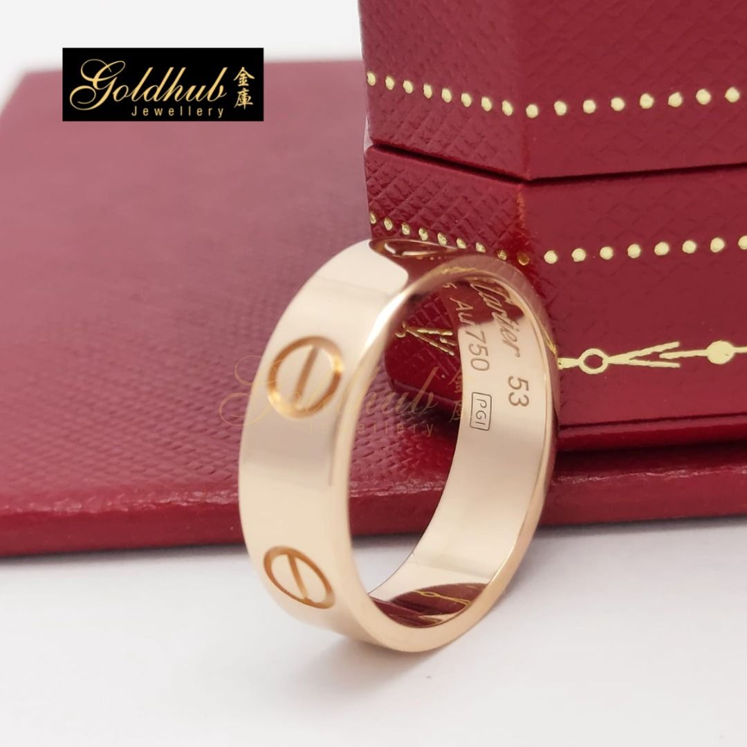 Full Set Size EU 53 Pre loved Cartier Love Ring in 750 Rose Gold