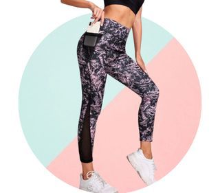 Graphics Mesh Tights With Pockets