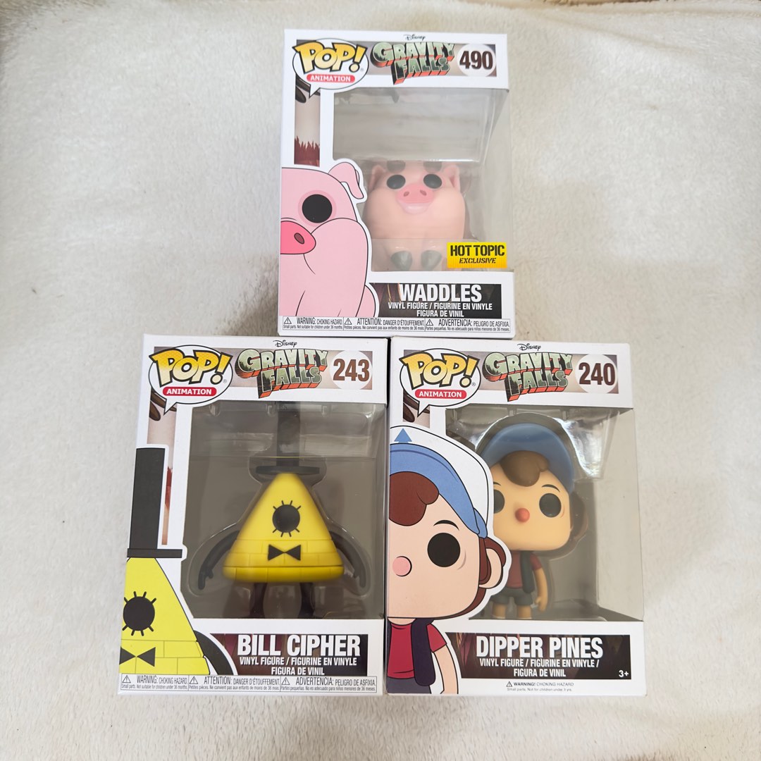 Gravity Falls Waddles Hot Topic Exclusive, Dipper Pines, & Bill Cipher
