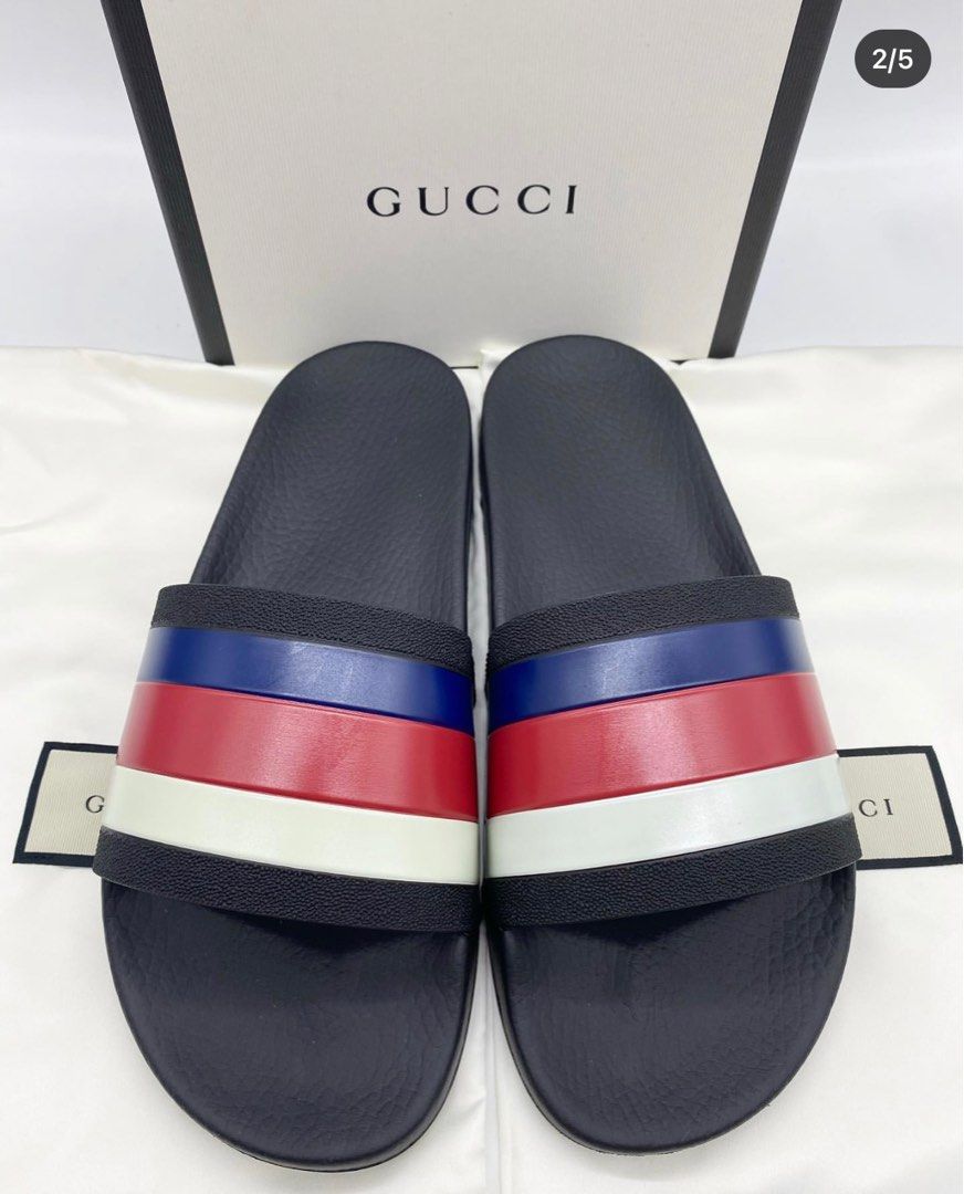 Gucci Pursuit Stripe 72 Slides Luxury Sneakers Footwear on