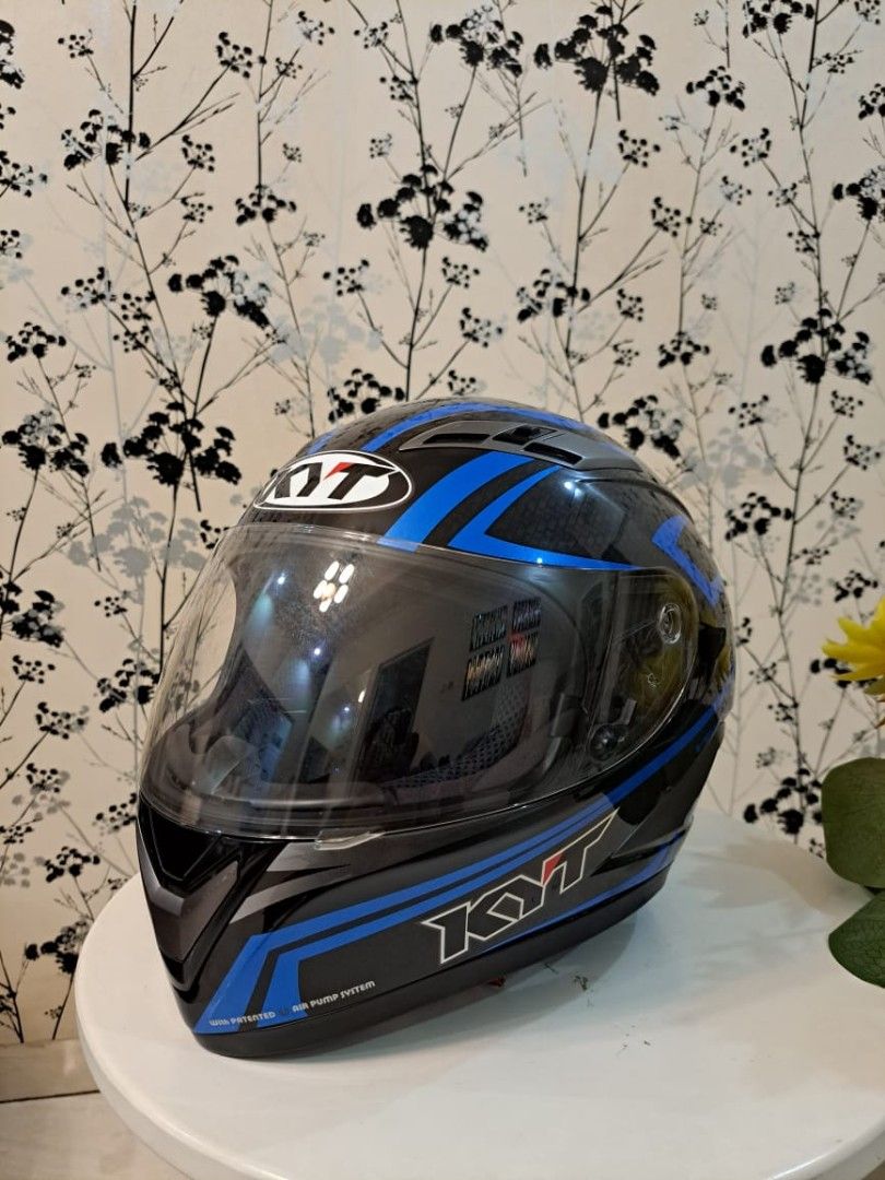 Helm KYT Falcon 2 biru on Carousell