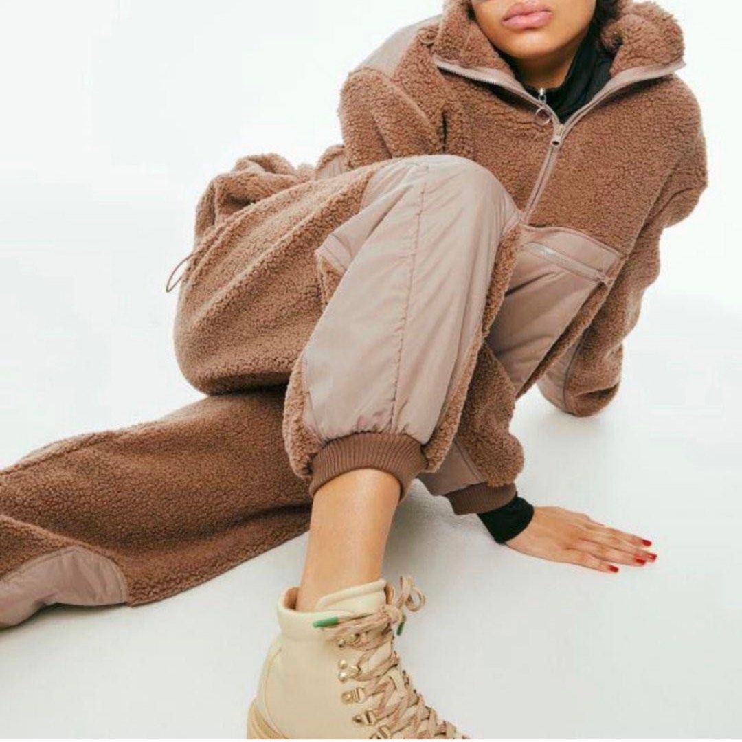 Faux shearling joggers outlet