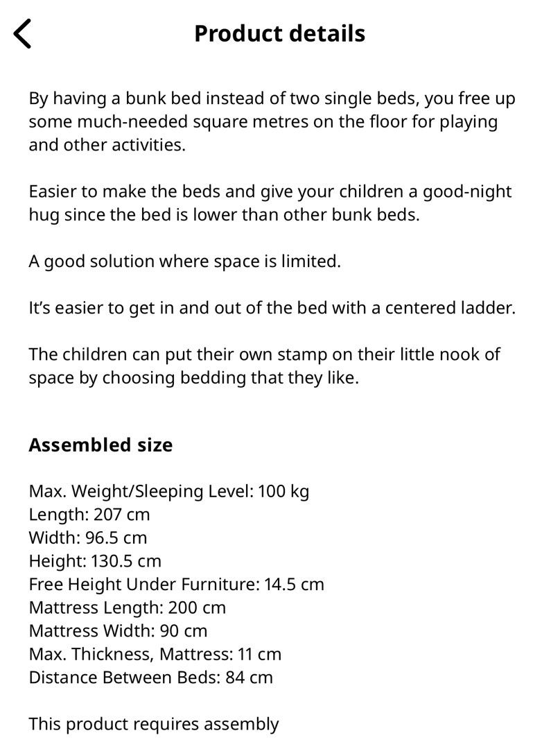 Ikea Bunk Bed, Furniture & Home Living, Furniture, Bed Frames