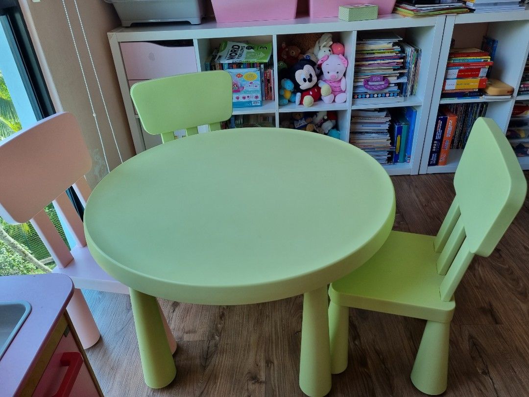IKEA Mammut table and 3 chairs, Babies & Kids, Baby Nursery & Kids Furniture, Kids' Tables