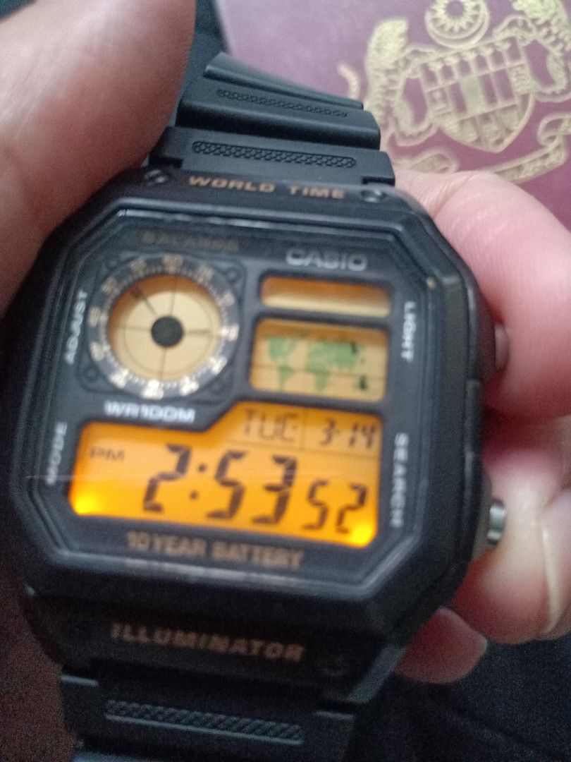 Jam tangan casio clearance illuminator world time