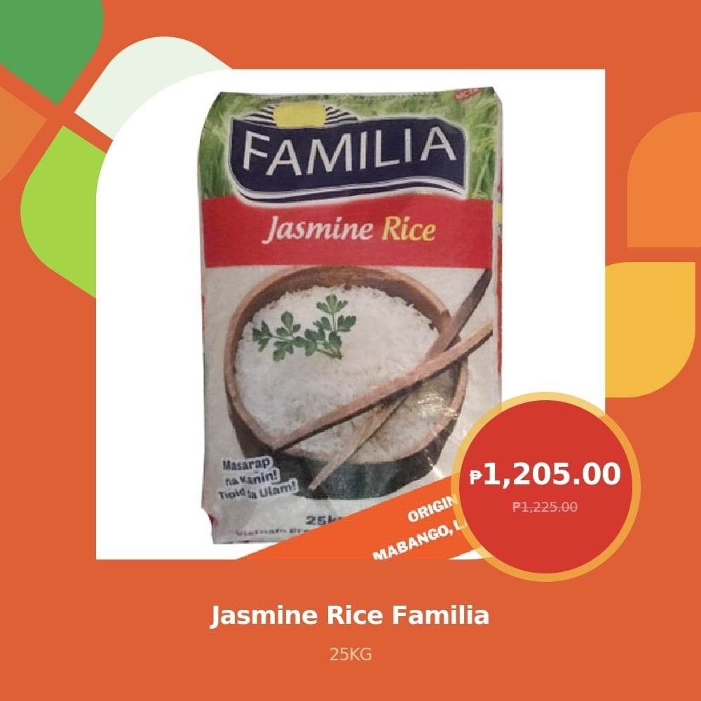 JASMINE RICE FAMILIA 25KG, Food & Drinks, Rice & Noodles on Carousell