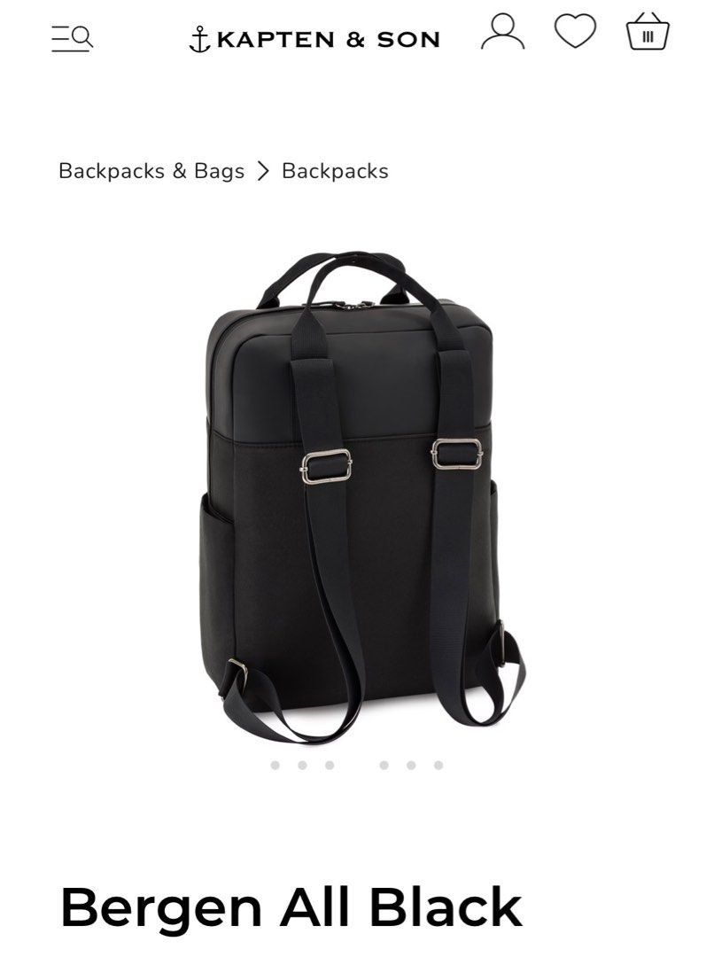 Bergen All Black backpacks Kapten & Son