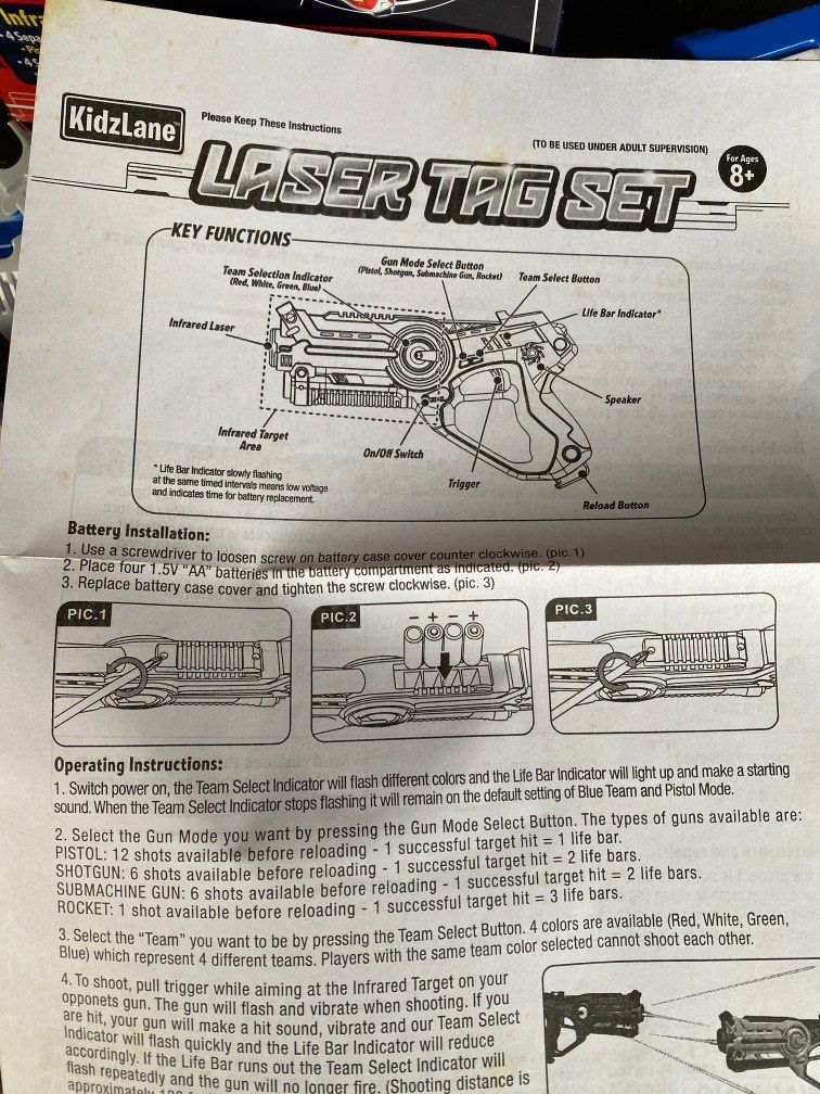 Laser Tag Guns (not working), Hobbies & Toys, Toys & Games on Carousell