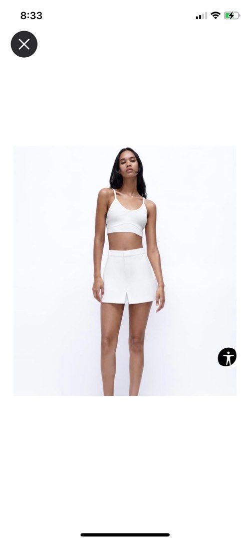 White zara skort with on sale slits