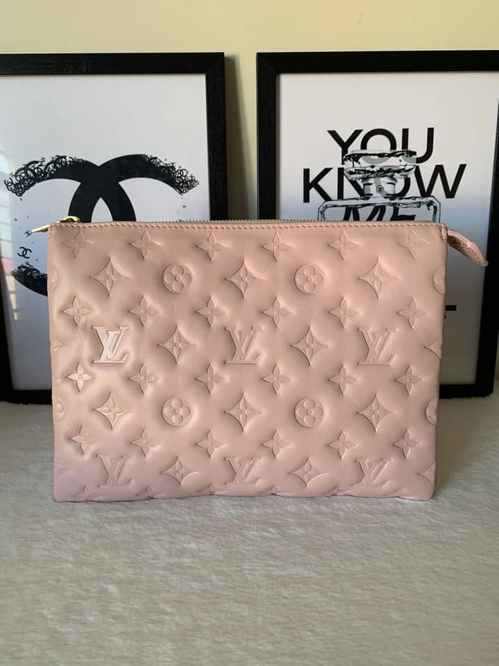 LOUIS VUITTON Coussin Monogram Embossed Pochette Crossbody Bag Rose Pi