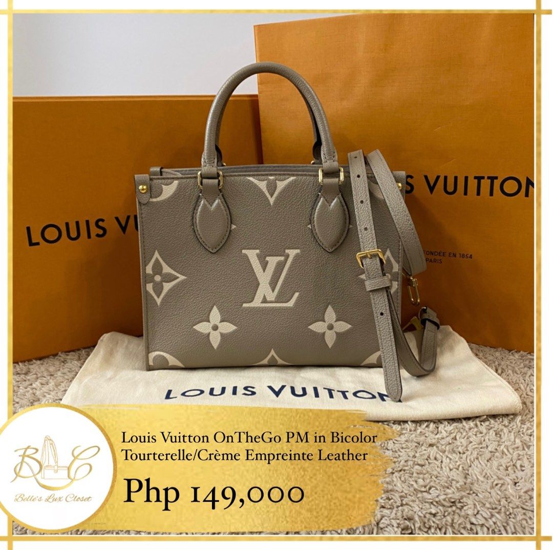 Louis Vuitton Onthego PM Bicolour Black/ Creme Monogram Empreinte Leather  Bag, Luxury, Bags & Wallets on Carousell