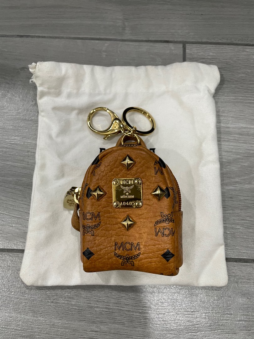 Mini mcm backpack keychain sale