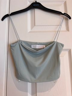 Meshki teal crop top