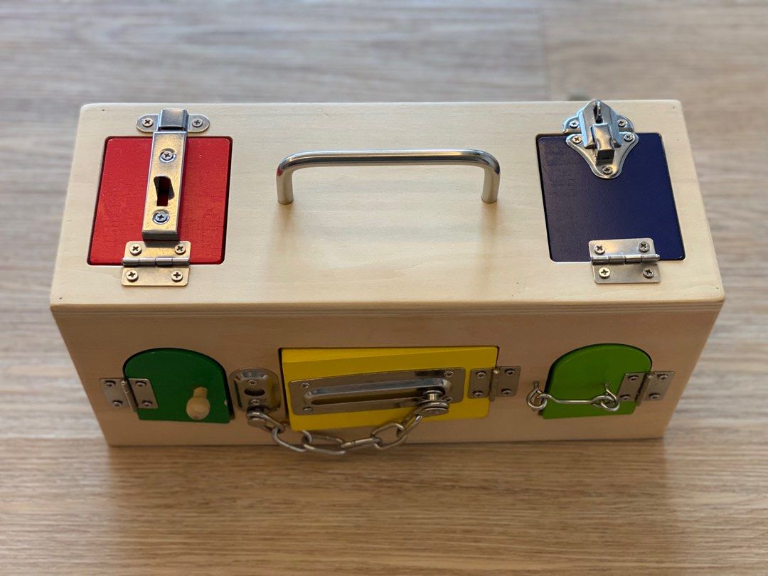 Montessori Wooden Locks and Latches Box, Hobbies & Toys, Toys & Games on Carousell