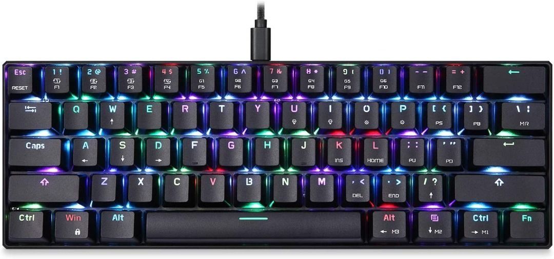 MOTOSPEED CK61 RGB Mechanical Gaming Keyboard OUTMU Blue Switches Keyboard  61 Keys Anti-ghosting Backlit for Gaming Black, Computers  Tech, Parts   Accessories, Computer Keyboard on Carousell
