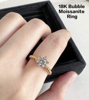 New! 18K Bubble Mpissanite Eing 💍 Lightweight, VVS clarity ✅ Passed our diamond tester!