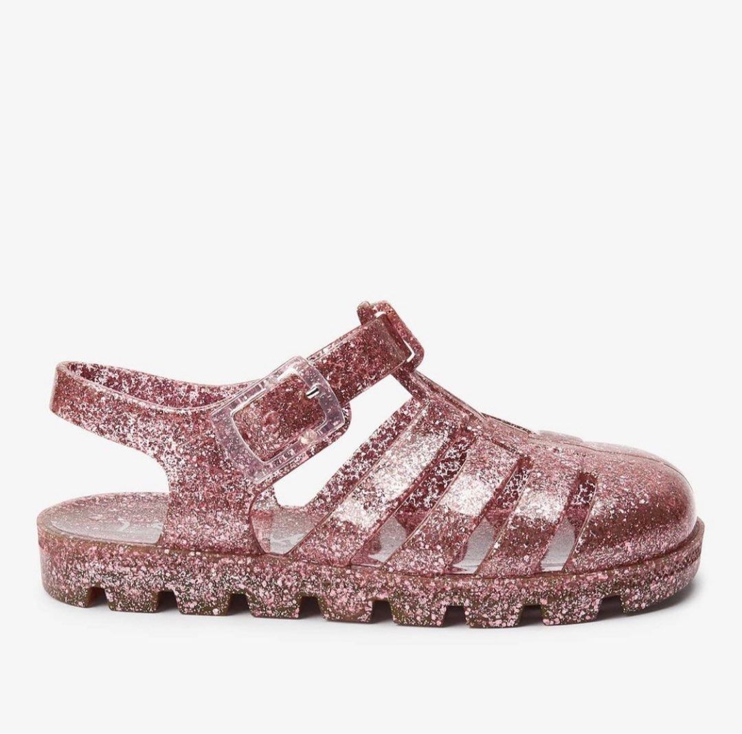 glitter jelly heels