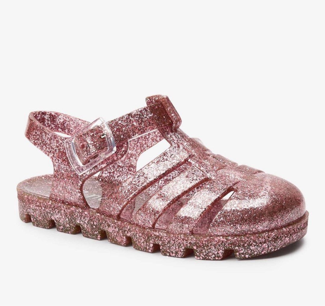 Next UK Rose Gold Glitter Jelly Sandal
