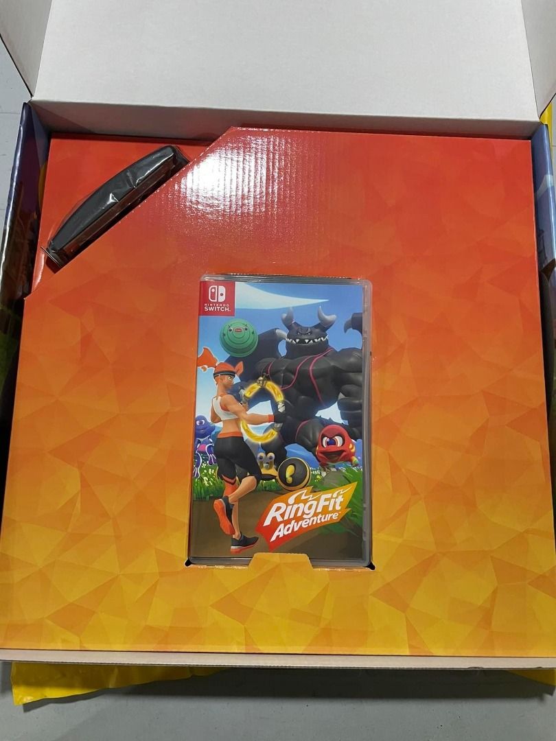 Nintendo Ring Fit Adventure (Category: Nintendo) located in Quezon City. Submitted by dealsmaster (Listing ID 1220609509, Image 2). Description: Complete set with box -Ring-Con -Leg Strap -Game Cartridge.