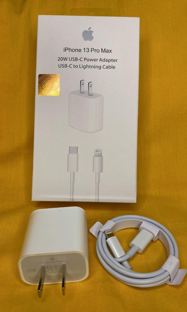 Original iPhone charger adaptor & lightning cable 20W on Carousell