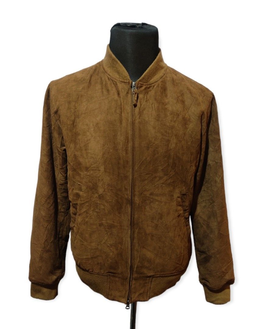 Uniqlo faux top suede bomber