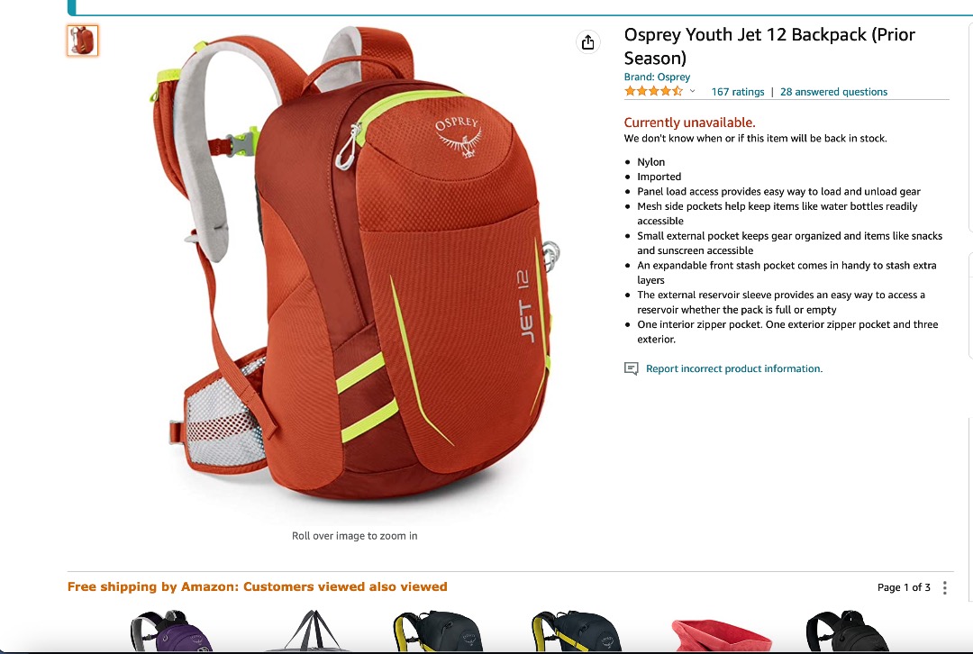 Osprey youth on sale jet 12 backpack