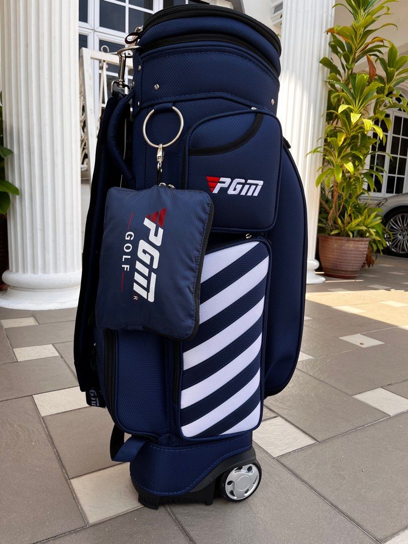 PGM Navy Blue Rolling Golf Bag, Sports Equipment, Sports & Games, Golf