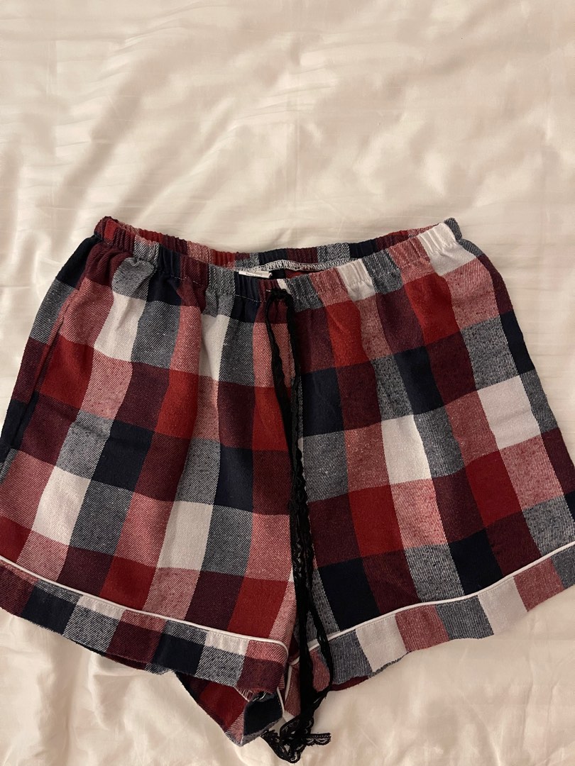 Plaid pajama pants, Women's Fashion, Bottoms, Shorts on Carousell