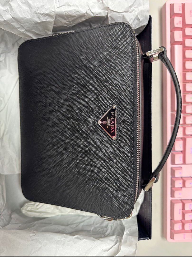 Shop Prada Medium Brique Saffiano Leather Bag