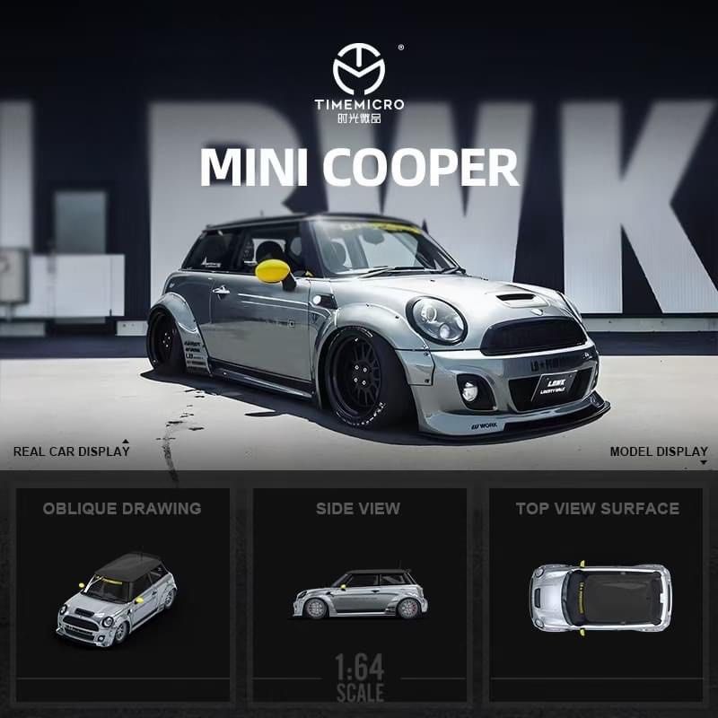 [預訂貨品pre order] Time Micro 1/64 LBWK Mini Cooper 電光銀, 預購 - Carousell