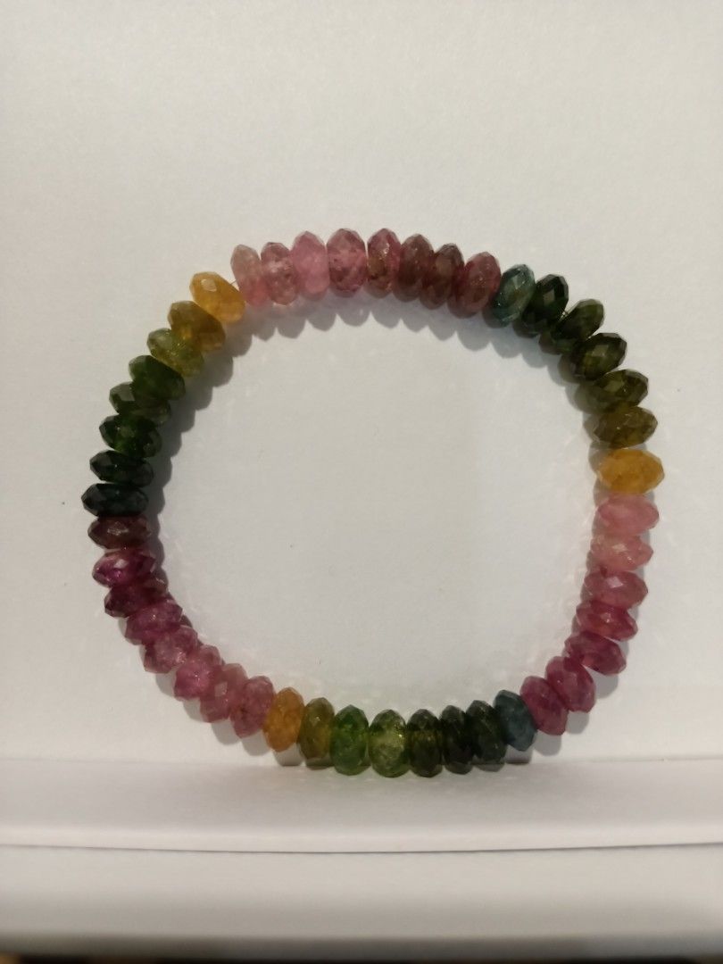 Natural Brazil Rainbow Tourmaline bracelet 8.8mm – Sun Beads LLC