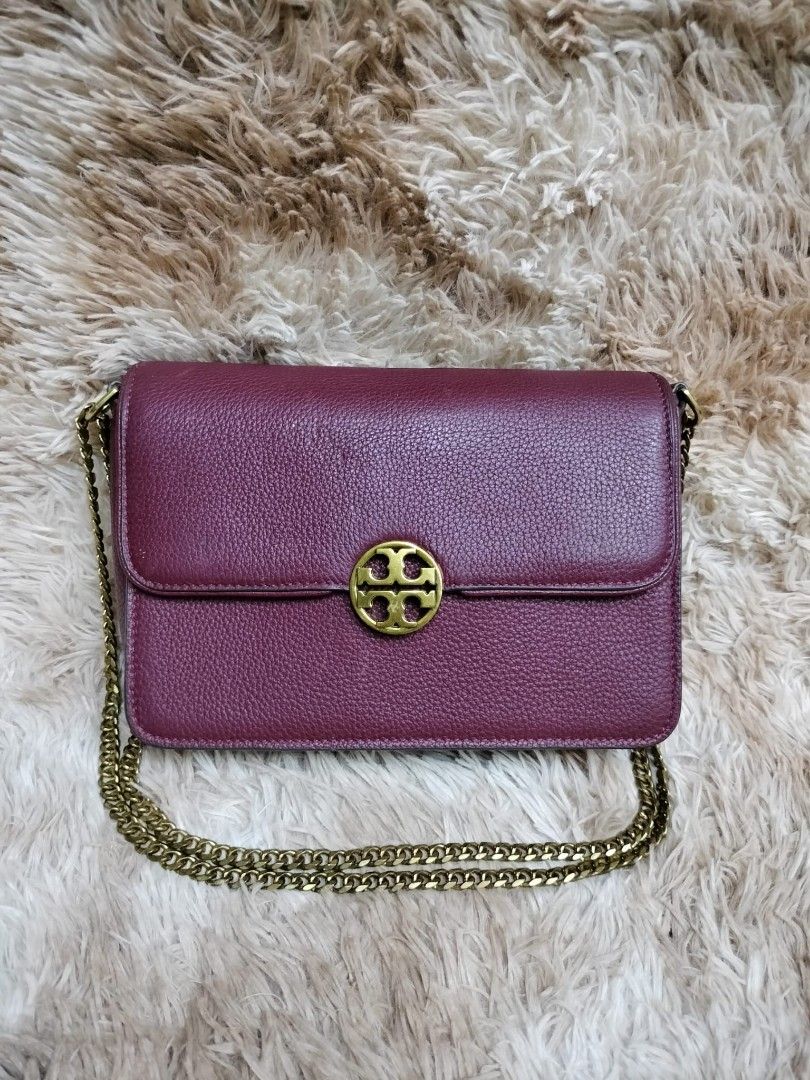 ?RAYA SALE? AUTHENTIC TORY BURCH FLEMING MAROON CROSSBODY BAG, Luxury,  Bags & Wallets on Carousell