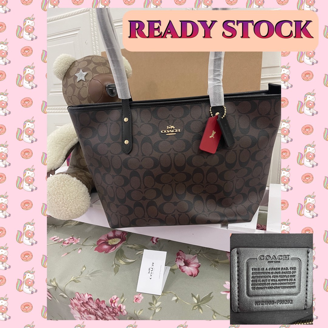 READY STOCK AUTHENTIC Coach Tote Bag F58292 Monogram totes logo, Luxury