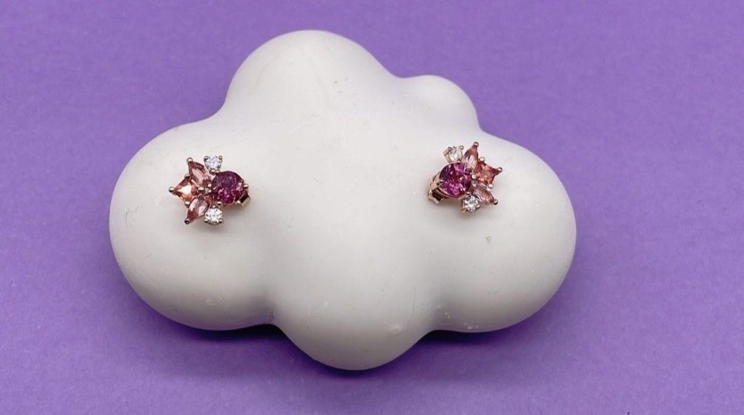 Garnet cluster earrings new arrivals