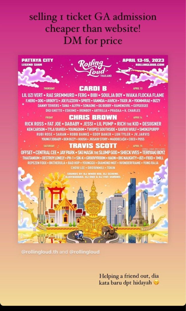 ROLLING LOUD TICKET GA ADMISSION, Tickets & Vouchers, Event Tickets on
