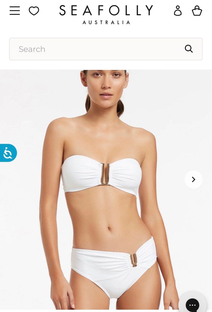 Seafolly white bikini top hot sale
