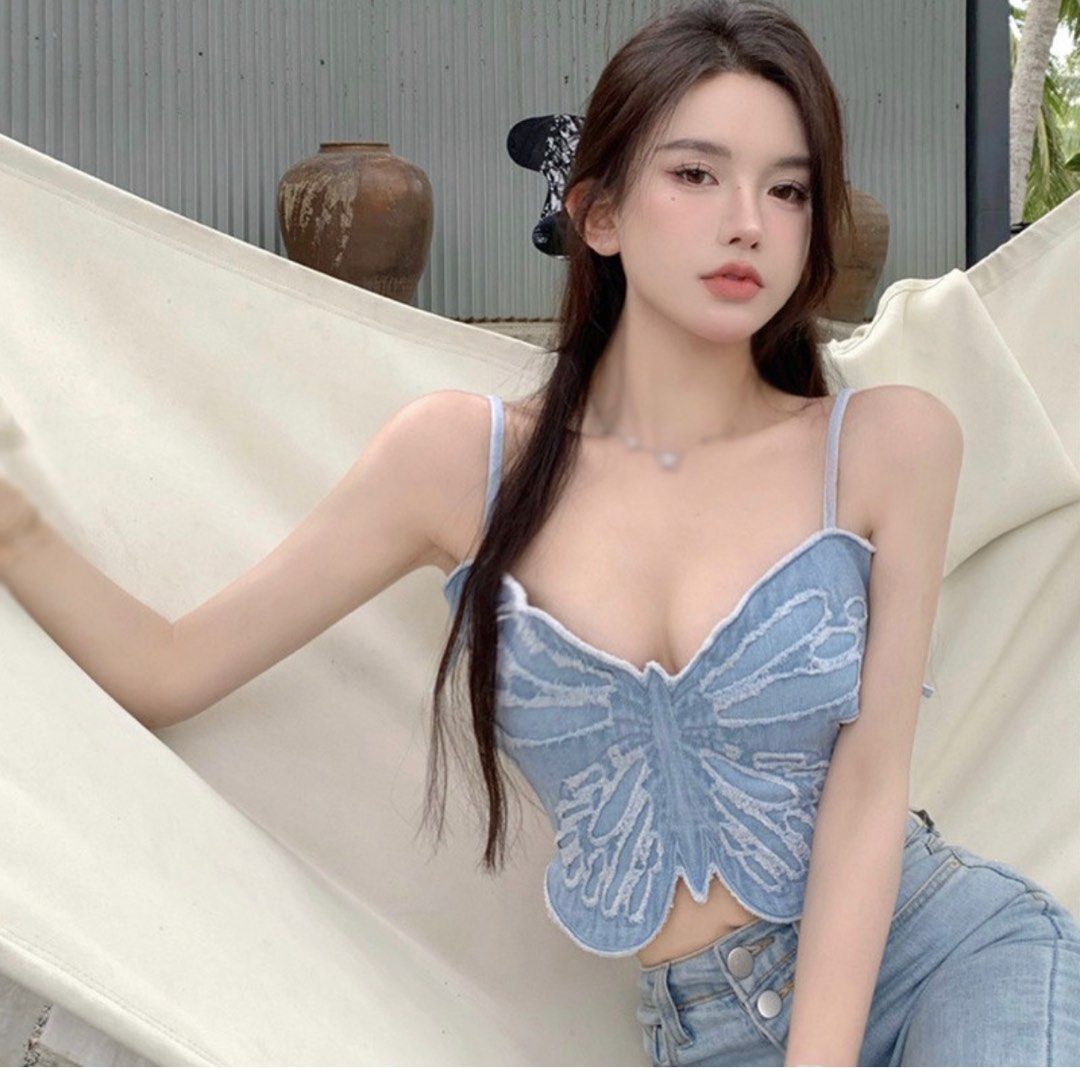 Sexy denim outlet vest