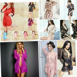 SG ready stock Highly quality women free size 2pcs kimono 👘 nightwear sleepwear dress (with FREE MAILING)