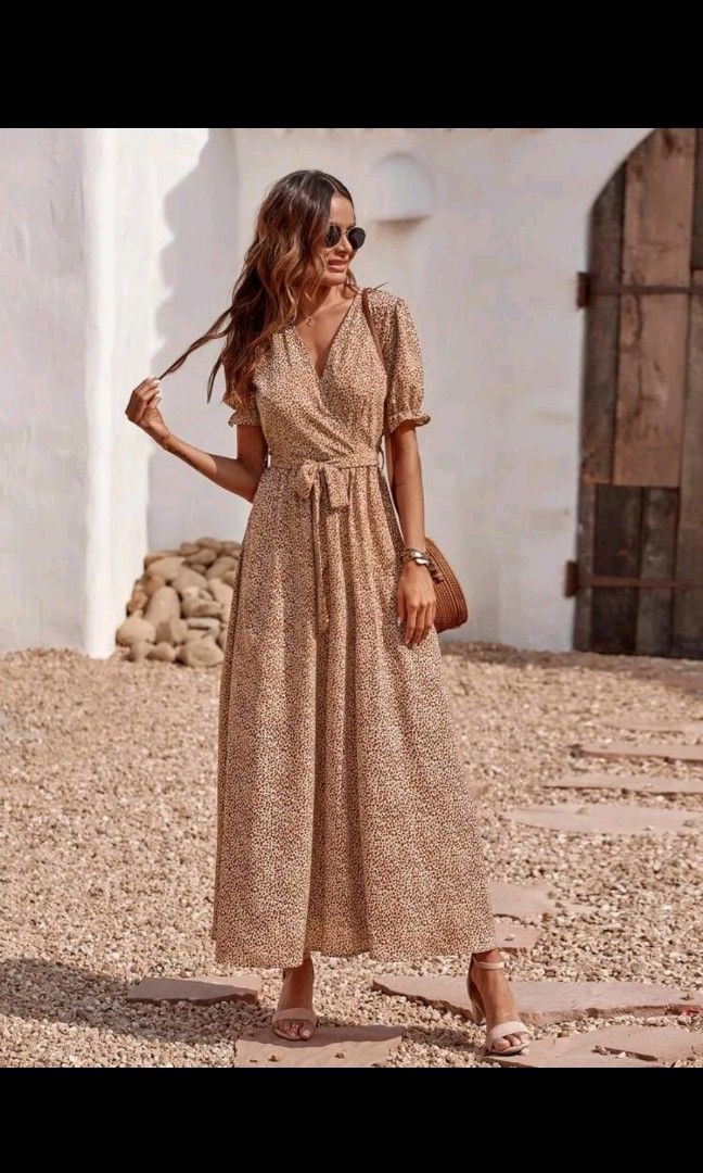 Shein belted maxi dress Women s Fashion Dresses Sets Dresses on Carousell