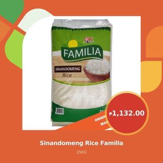 SINANDOMENG RICE FAMILIA 25KG