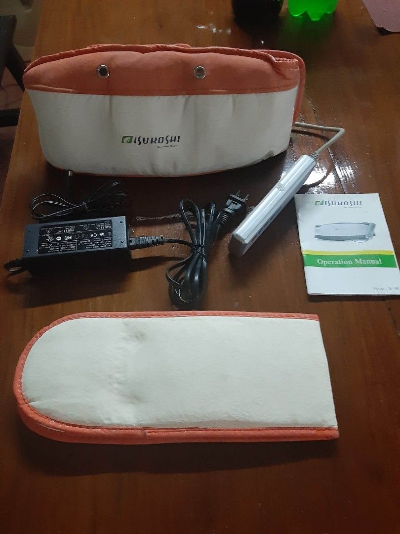 Slimming belt (Category: Massage Devices) located in Malabon City. Submitted by afrvlnzla (Listing ID 1220706059, Image 1). Description: Isukoshi Slimming belt used only once.