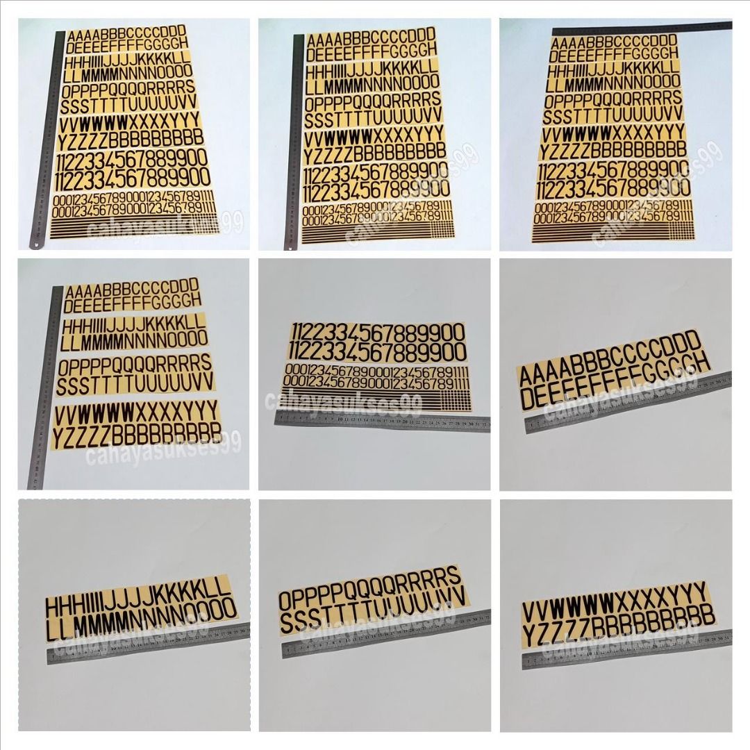 Sticker Motor Alphabet Abjad Huruf Angka Plat Nomor Cutting Stiker ...