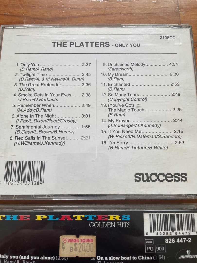 The Platters Golden Hits CD, Hobbies & Toys, Music & Media, CDs & DVDs on Carousell