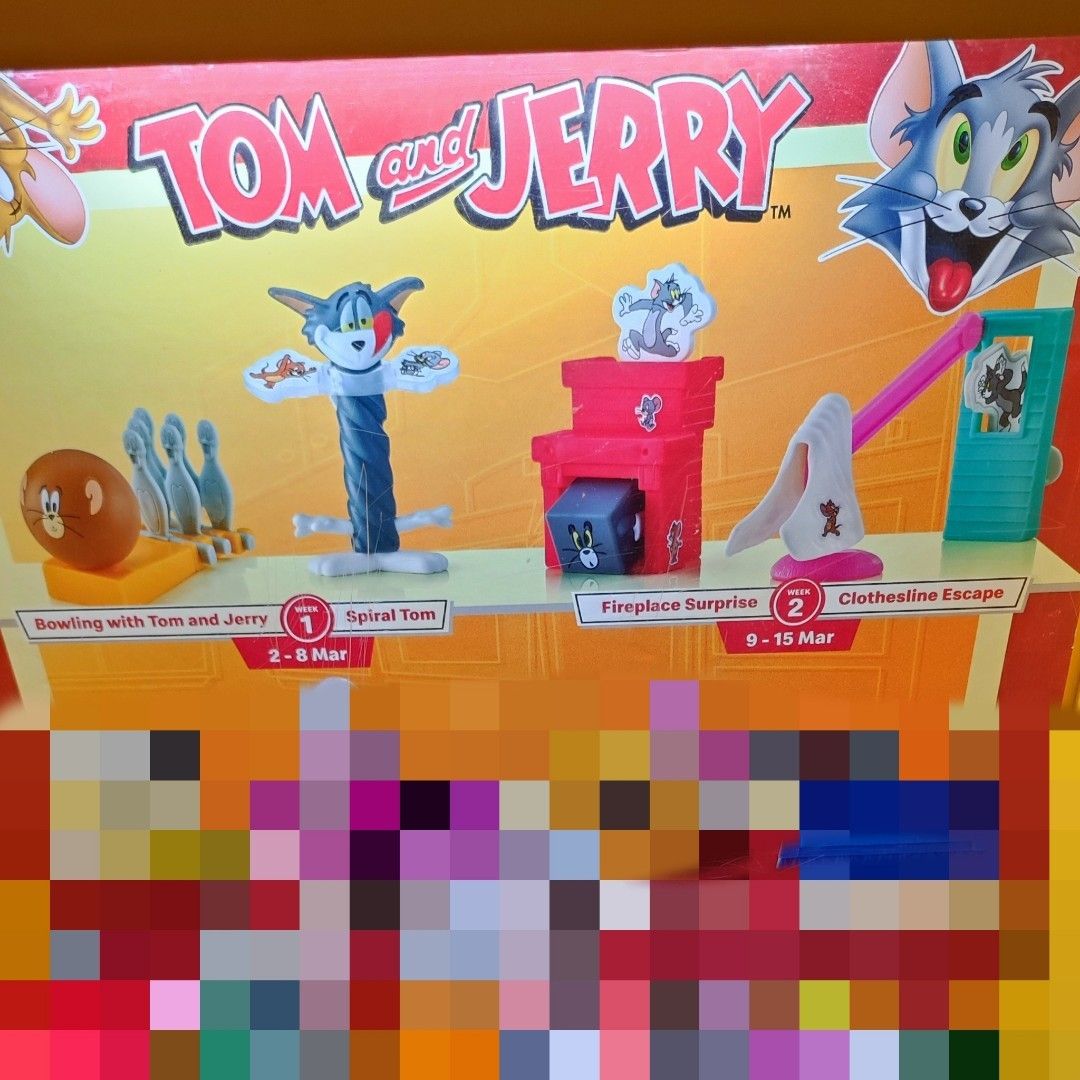 Tom And Jerry Sets Of 4 Bowling With Tom And Jerry Spiral Tom Fireplace