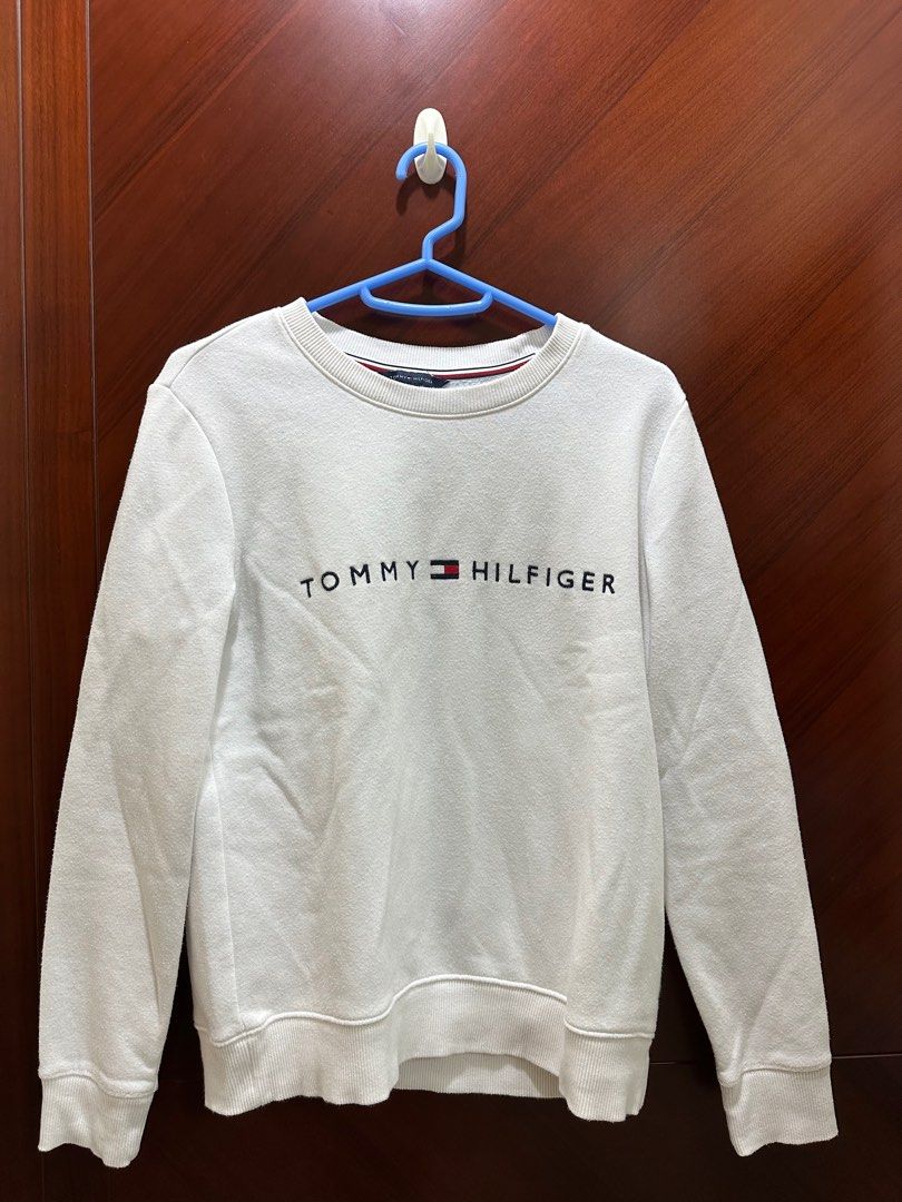 Tommy Hilfiger white sweater Carousell