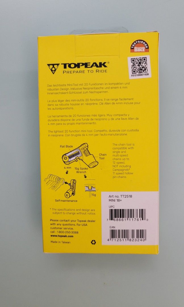 Topeak 18+ Mini MultiTool, 運動產品, 單車及配件, 單車 Carousell
