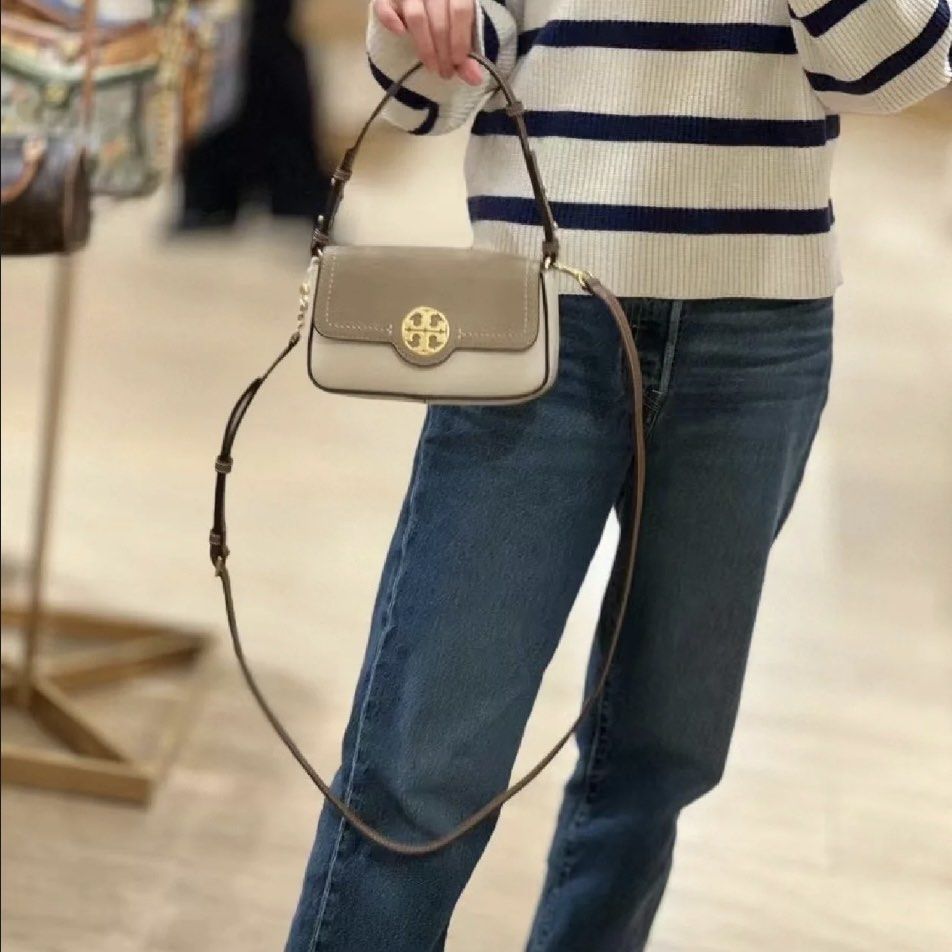 Tory burch outlet FELIX DENIM MINI FLAPSHOULDER BAG 