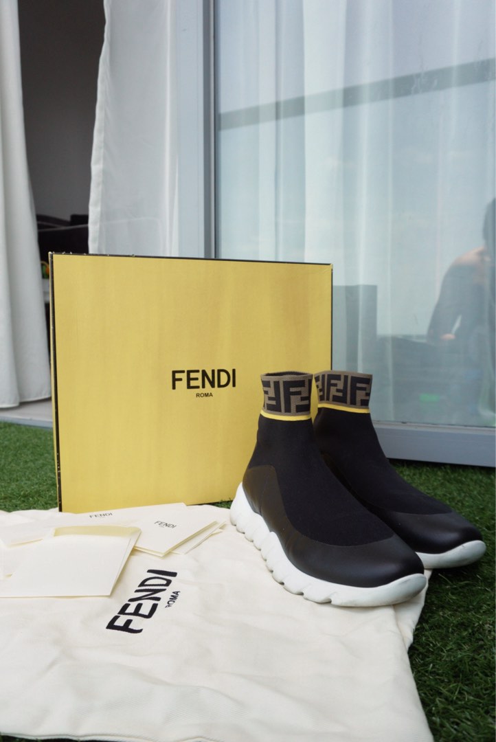 Fendi FF Mid-Top Sock Sneakers - Bergdorf Goodman