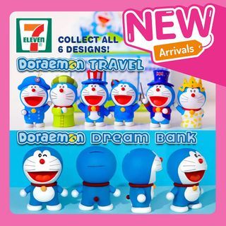 Travel-themed Doraemon action figures